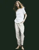 Брюки H&M Ж1104996 (11415257) колір бежевий XXL - изображение 2
