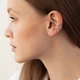 Серьга - каффа "Змея" в желтом золоте с08667 Онікс - изображение 2