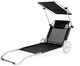 Шезлонг лежак Outtec Sun з дашком чорний - зображення 3