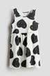 Летнее платье белое в черные сердца H&M 122-128см (400097162) - изображение 1