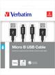 Kabel Verbatim USB - MicroUSB 1 m + 1 m 2 szt. Czarny (23942488743) - obraz 3