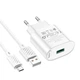 Адаптер сетевой Hoco Micro USB Cable Fighter single port charger C109A | 1USB, 18W/3A, QC | белый - изображение 5