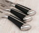 Ножи кухонные набор кухонных ножей кухонный ножевой комплект для кухни 9 предметов на вращающейся раскладной подставке из нержавеющей стали с черными бакелитовыми ручками для нарезки мяса рыбы овощей фруктов хлеба подарочный + нож для нарезки арбуза дыни - изображение 4