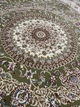 Класичний килим з іранським дизайном Iranian Star 0.8х1.5 м. Овал зелений 3419A - зображення 3