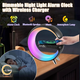 Настільна LED лампа-нічник VHG NH-30 з бездротовою зарядкою 15W та Bluetooth колонкою Black. - зображення 5