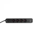 Мережевий подовжувач VIDEX ONCORD з/з 4 розетки з кнопкою 3м(3x1.5мм) та USB(QC3.0)+USB-C(PD18W) чорний - зображення 5