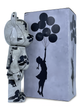 Статуэтка Bearbrick x Banksy x Flying Balloons Girl 400% 28 см Medicom Toy Девочка с воздушными шарами - изображение 4