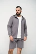 Спортивный костюм мужской тройка лето Handy Wear Summer с кофтой на замке + шорты серый + футболка молочная M - изображение 2