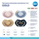 Canpol babies Пустушка силіконова симетрична 0-6 міс GOLD 2 шт. - золота та рожева 22/664_pin 5901691886902 - зображення 6