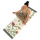 Килимок для йоги Льняний (Yoga mat) двошаровий 3мм Record (розмір 183x61x0,3см, джут, каучук, бежевий, з квітковим принтом) (FI-7157-2) - изображение 1