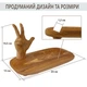 Подставка для телефона, настольный органайзер из дерева з рукою коричневий - изображение 3