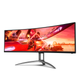 Монитор изогнутый AOC AGON AG493QCX TFT 48.8" Dual-FHD VA 144Гц HDMIx2 DP USB-hub HAS колонки Black (AG493QCX) - изображение 2