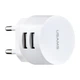 Зарядний пристрій мережевий Usams CC080 T20 Dual USB Round Travel Charger ( EU ) 2.1A white - зображення 1