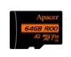 Карта пам'яті microSDXC (UHS-1 U3) Apacer A2 64Gb class 10 V30 (R100MB/s, W80MB/s) (adapter SD) (AP64GMCSX10U8-R) - изображение 2