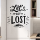 Вінілові наклейки декор Let's get lost 97х102см туризм гори мотиватор Happy Pocket Чорний матовий - зображення 1