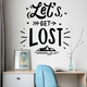 Вінілові наклейки декор Let's get lost 97х102см туризм гори мотиватор Happy Pocket Чорний матовий - зображення 6