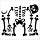 Наклейки на стену Happy Pocket для Хэллоуина Скелет человека кости череп Черный Матовый 79х165 см - изображение 6