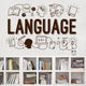 Інтер'єрна наклейка на стіну Language 154х97см наклейки для школи англійська Happy Pocket Коричневий матовий - зображення 4