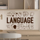 Інтер'єрна наклейка на стіну Language 154х97см наклейки для школи англійська Happy Pocket Коричневий матовий - зображення 5
