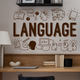 Інтер'єрна наклейка на стіну Language 154х97см наклейки для школи англійська Happy Pocket Коричневий матовий - зображення 6