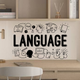 Вінілова наклейка на стіну Language 154х97см декор англійська мова для школи Happy Pocket Чорний матовий (HP-086M-070M) - зображення 4