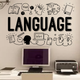 Вінілова наклейка на стіну Language 154х97см декор англійська мова для школи Happy Pocket Чорний матовий (HP-086M-070M) - зображення 5