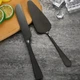 Лопатка и нож для торта черного цвета REMY-DECOR из нержавеющей стали набор для десертов и свадебного торта - изображение 4