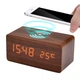 Дерев'яний світлодіодний годинник з бездротовою зарядкою UFT Wood Wireless clock Brown (UFTWWclockb) - зображення 3