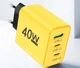 Зарядное устройство Блок питания для телефона AD65 40W 2 Type-C USB Блок зарядки для Samsung, iPhone, Xiaomi, Redmi, Huawei, Realme Yellow - изображение 6