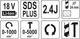 Аккумуляторный Перфоратор SDS+ (18 В) 2,4 Дж (БЕЗ АККУМУЛЯТОРА) YATO® YT-82772 - изображение 2