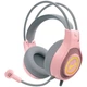 Проводные игровые наушники с микрофоном XTRIKE ME GH-515P USB+3.5мм RGB Pink-Grey - изображение 1