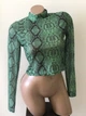 Женская топ кофточка со змеиным принтом гольф водолазка Honey Fashion Accessories XS/S зеленый (10-123) - изображение 4