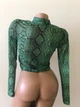 Женская топ кофточка со змеиным принтом гольф водолазка Honey Fashion Accessories M/L зеленый (10-123) - изображение 7