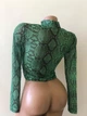 Женская топ кофточка со змеиным принтом гольф водолазка Honey Fashion Accessories M/L зеленый (10-123) - изображение 8