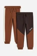 Спортивные штаны коричневые 2шт H&M 92см (400097416) - изображение 1