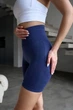 Спортивные женские удлиненные шорты Hot с двойным пуш-ап эффектом и хорошей утяжкой для фитнеса, танцев, йоги XS-S Темно-синие (MS07000HS) - изображение 4