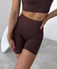 Спортивные женские удлиненные шорты Hot с двойным пуш-ап эффектом и хорошей утяжкой для фитнеса, танцев, йоги XS-S Шоколад (MS10000HS) - изображение 1