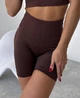 Спортивные женские удлиненные шорты Hot с двойным пуш-ап эффектом и хорошей утяжкой для фитнеса, танцев, йоги XS-S Шоколад (MS10000HS) - изображение 6