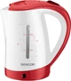 Електрочайник Sencor 0.5л, Strix, пластик, в комплекті 2 склянки + 2 ложки, біло-червоний - зображення 1