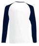 Футболка с длинным рукавом Fruit of the Loom Long sleeve baseball 3XL WE Белый / Глубоко Темно-Синий (0610280WE3XL) - изображение 2