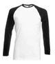Футболка с длинным рукавом Fruit of the Loom Long sleeve baseball 3XL TH Белый / Черный (0610280TH3XL) - изображение 1