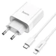 Зарядний пристрій HOCO C80A 1USB/1Type-C, QC/PD, 18W,3A адаптер з Lightning кабелем швидкою зарядкою - зображення 6