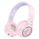 Беспроводные детские наушники HOCO W50 с RGB подсветкой |BT5.3, AUX/TF, 12h| pink - изображение 1