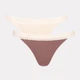 Набор трусиков бикини женских хлопковых Sloggi GO Ribbed Tanga C2P 10213180 XS 2 шт Коричневый/Бежевый (7613139204930) - изображение 1