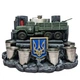 Сувенир патриотический штоф подставка "ЗіЛ 131+ЗУ-23-2" №1 (П1) гипс, подарочный мини-бар - изображение 1