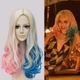 Парик Харли косплей Квин Harley Quinn с хвостиками в розовом и синем цвете - изображение 4