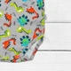Боди-лодочка Dinosiki короткий рукав рост 74 (6 - 9 месяцев) Malena Серый с принтом - изображение 3