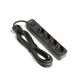 Сітковий підовжувач VIDEX ONCORD заземлення 4 розетки 3 метри з кнопкою чорний - зображення 7