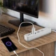 Підовжувач VIDEX ONCORD із заземленням 3 розетки 3 метри (3x1.5мм) 2.4А 2USB+USB-C з кнопкою білий - зображення 2