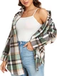 Жіноча фланельна куртка-сорочка YVH Oversized Flannel Shirt Jacket Color: Green XL - изображение 5